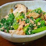 小松菜と椎茸の明太子炒め
